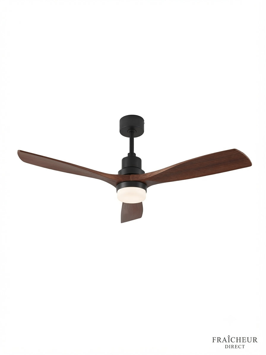 Ventilateur de plafond Moderne "Élégance bois" Avec Éclairage LED Intégré - silencieux & Économique