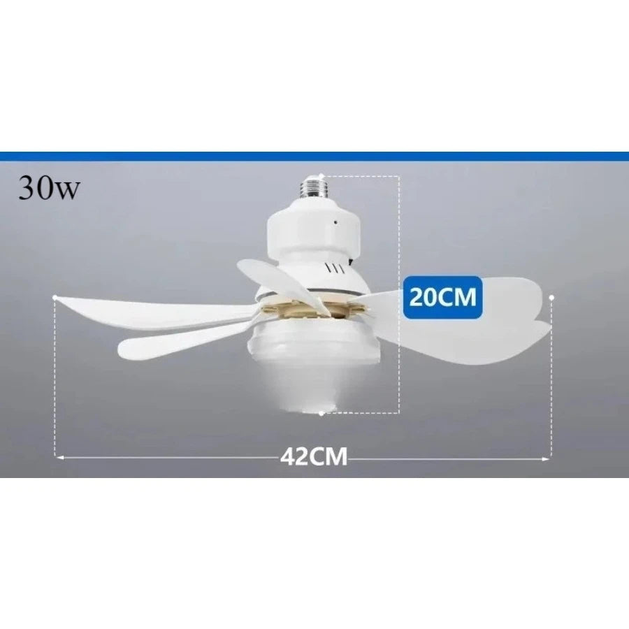Plafonnier Ventilateur, 6 Hélices, LED 30W avec Éclairage et Télécommande