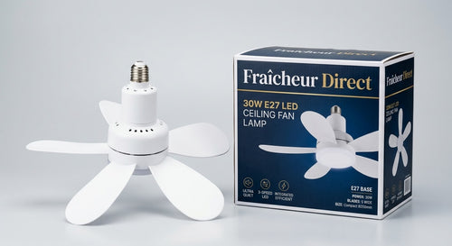 Plafonnier Ventilateur, 5 Hélices, LED 30W avec Éclairage et Télécommande